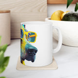 Blue Dog in a Yellow Hood Ceramic Mug 11oz