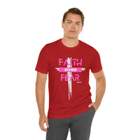 Faith Over Fear with Cross [Isaiah 35:4] Women's Shirt