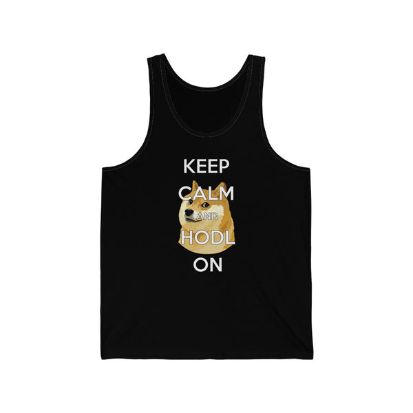 Doge Keep Calm and HODL On Unisex Jersey Tank