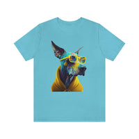 Blue Dog in a Yellow Hood Shirt