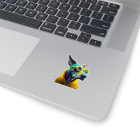 Blue Dog in a Yellow Hood Vinyl Stickers