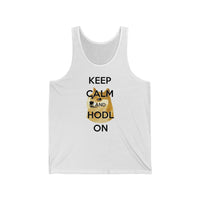Doge Keep Calm and HODL On Unisex Jersey Tank