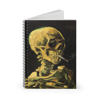 Vincent Van Gogh Head of a Skeleton with a Burning Cigarette Spiral Notebook, Classroom Notebook, School Notebook - Ruled Line