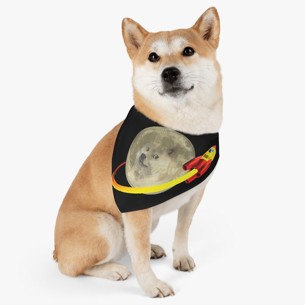 Doge-1 To The Moon Pet Bandana Collar