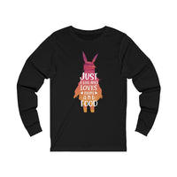 Just a Girl Who Loves Anime & Food, Gift for Her, Anime Girl Long Sleeve Tee, Unisex Jersey