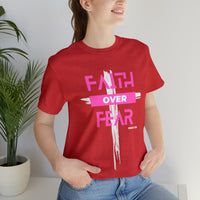 Faith Over Fear with Cross [Isaiah 35:4] Women's Shirt